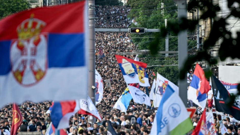  Tens of thousands rally in Serbian capital demanding elections 
