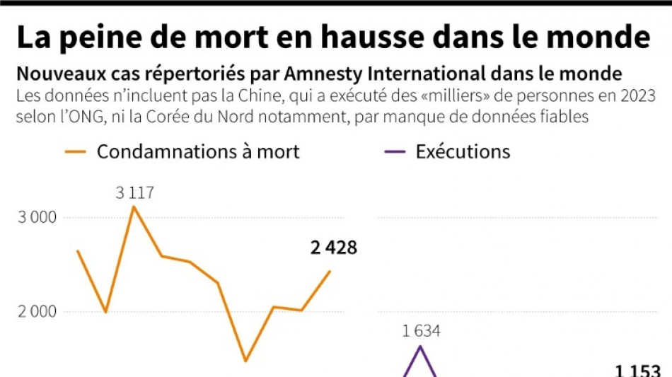 Le nombre d'ex&eacute;cutions au plus haut dans le monde depuis 2015, selon Amnesty